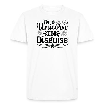 Je suis une licorne déguisée - T-shirt Premium bio Homme - blanc - Devant - Nico (187cm)