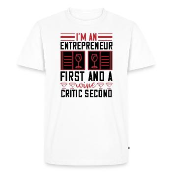 Je suis critique de vin - T-shirt Premium bio Homme - blanc - Devant - Nico (187cm)