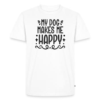Mon chien me rend heureux - T-shirt Premium bio Homme - blanc - Devant - Nico (187cm)