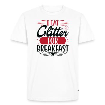 Je mange des paillettes pour le petit déjeuner Licorne - T-shirt Premium bio Homme - blanc - Devant - Nico (187cm)