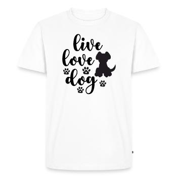 Vie Amour Chiens - T-shirt Premium bio Homme - blanc - Devant - Nico (187cm)
