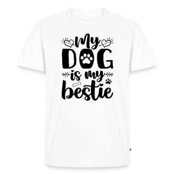 Mon chien est mon meilleur ami - T-shirt Premium bio Homme - blanc - Devant - Nico (187cm)