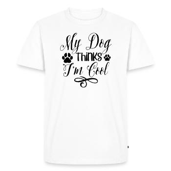 Mon chien pense que je suis cool - T-shirt Premium bio Homme - blanc - Devant - Nico (187cm)