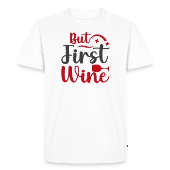 Mais d’abord le vin - T-shirt Premium bio Homme - blanc - Devant - Nico (187cm)