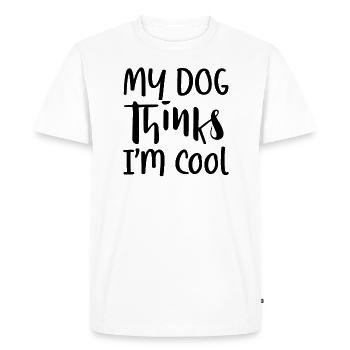 Mon chien pense que je suis cool - T-shirt Premium bio Homme - blanc - Devant - Nico (187cm)