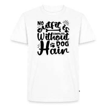 Aucune tenue n’est complète sans poils de chien - T-shirt Premium bio Homme - blanc - Devant - Nico (187cm)