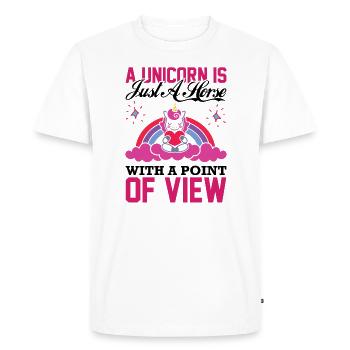 Horse with a point of view Unicorn - Men's Premium Organic T-Shirt - white - Front - Nico (187cm)