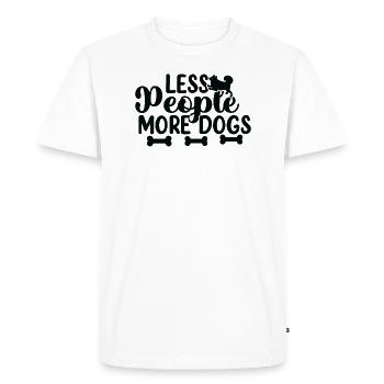 Moins de gens plus de chiens - T-shirt Premium bio Homme - blanc - Devant - Nico (187cm)