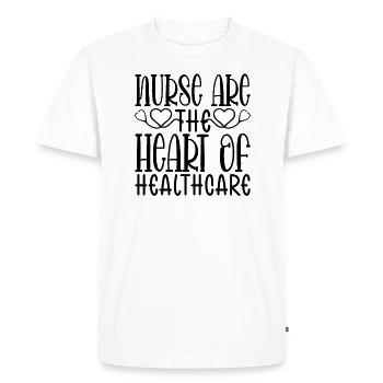 Infirmière cœur des soins de santé - T-shirt Premium bio Homme - blanc - Devant - Nico (187cm)
