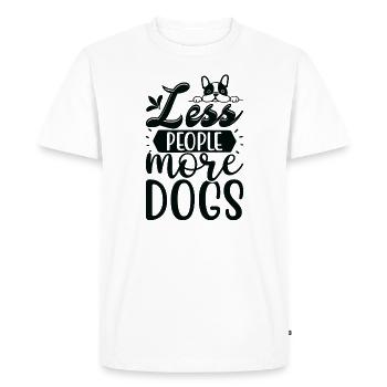 Moins de gens plus de chiens - T-shirt Premium bio Homme - blanc - Devant - Nico (187cm)
