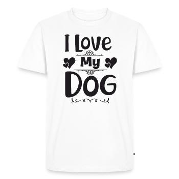 J’aime mon chien - T-shirt Premium bio Homme - blanc - Devant - Nico (187cm)