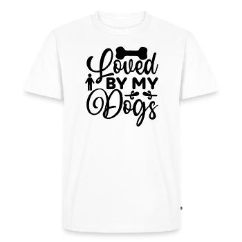 Aimé par mes chiens - T-shirt Premium bio Homme - blanc - Devant - Nico (187cm)