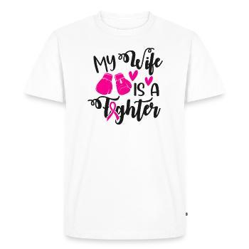 Ma femme est une battante - T-shirt Premium bio Homme - blanc - Devant - Nico (187cm)