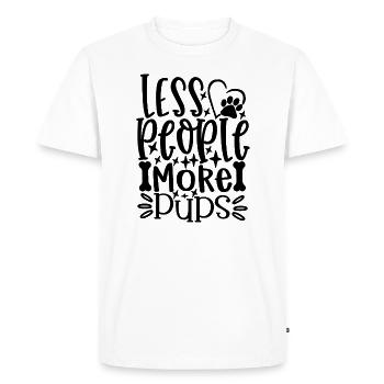 Moins de gens plus de chiots - T-shirt Premium bio Homme - blanc - Devant - Nico (187cm)
