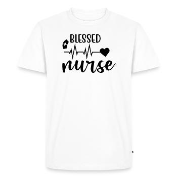 Blessed Nurse - Men's Premium Organic T-Shirt - white - Front - Nico (187cm)