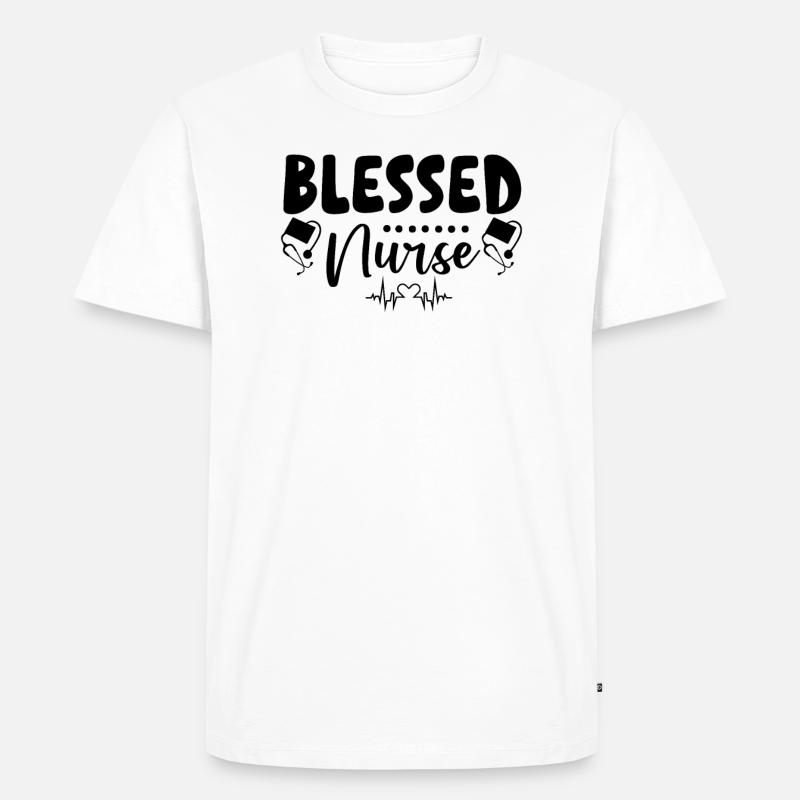 Blessed Nurse - Männer Premium Bio T-Shirt - Weiß