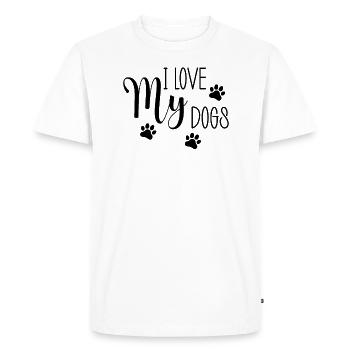 J’aime mes chiens - T-shirt Premium bio Homme - blanc - Devant - Nico (187cm)