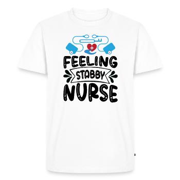 Infirmière épineuse - T-shirt Premium bio Homme - blanc - Devant - Nico (187cm)