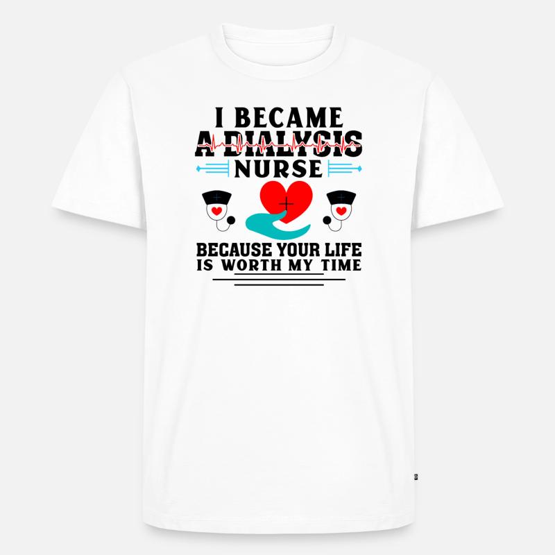 Ich bin eine Dialyseschwester - Männer Premium Bio T-Shirt - Weiß