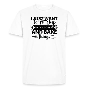 Je veux juste caresser les chiens - T-shirt Premium bio Homme - blanc - Devant - Nico (187cm)