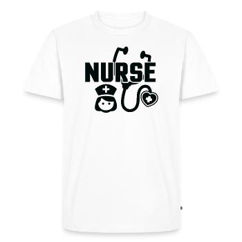 infirmier - T-shirt Premium bio Homme - blanc - Devant - Nico (187cm)