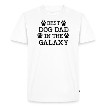 Meilleur papa chien de la galaxie - T-shirt Premium bio Homme - blanc - Devant - Nico (187cm)