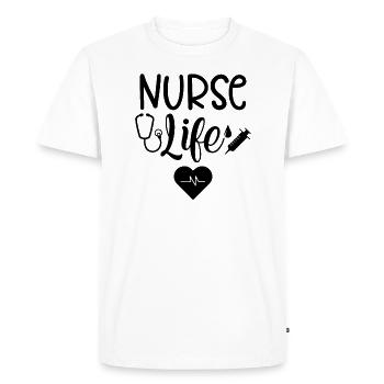 Nurse Life - Men's Premium Organic T-Shirt - white - Front - Nico (187cm)