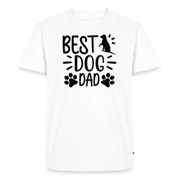 Meilleur chien Papa - T-shirt Premium bio Homme - blanc - Devant - Nico (187cm)