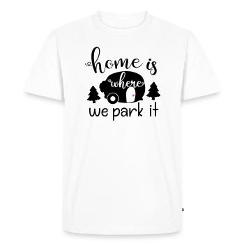 Vacances amoureux de la nature Camping dicton amusant - T-shirt Premium bio Homme - blanc - Devant - Nico (187cm)