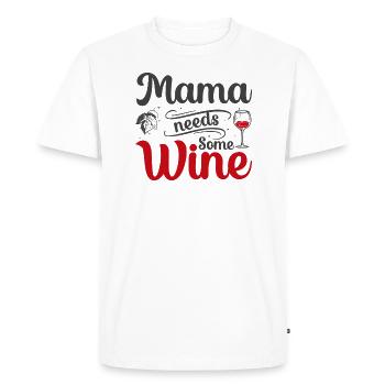 Mom needs some wine - Men's Premium Organic T-Shirt - white - Front - Nico (187cm)