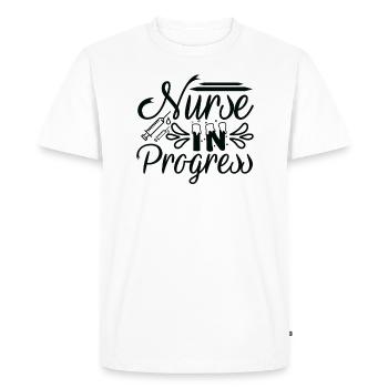 Nurse in Progress - Men's Premium Organic T-Shirt - white - Front - Nico (187cm)
