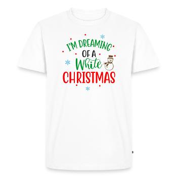 I dream of white Christmas Ugly Christmas - Men's Premium Organic T-Shirt - white - Front - Nico (187cm)