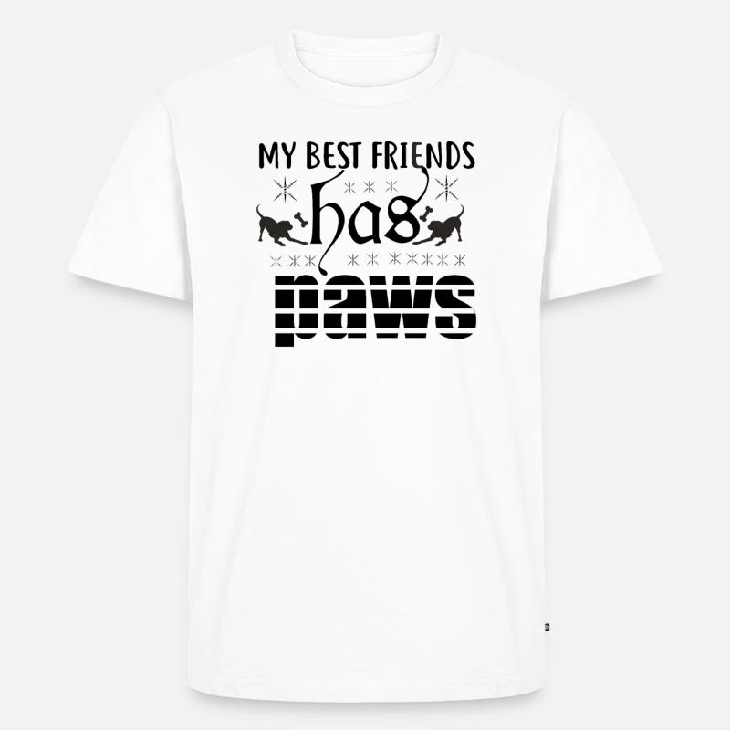 Mein bester Freund hat Pfoten - Männer Premium Bio T-Shirt - Weiß