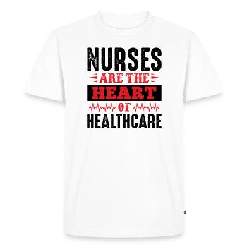 Les infirmières sont au cœur des soins de santé - T-shirt Premium bio Homme - blanc - Devant - Nico (187cm)
