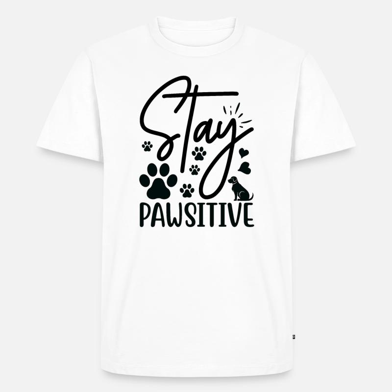 Bleiben pawsitive - Männer Premium Bio T-Shirt - Weiß