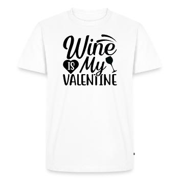 Le vin est ma Saint-Valentin - T-shirt Premium bio Homme - blanc - Devant - Nico (187cm)