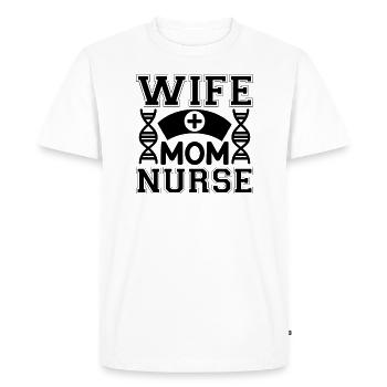 Femme Maman Infirmière - T-shirt Premium bio Homme - blanc - Devant - Nico (187cm)