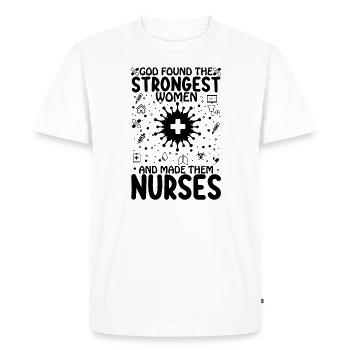 Infirmière forte - T-shirt Premium bio Homme - blanc - Devant - Nico (187cm)