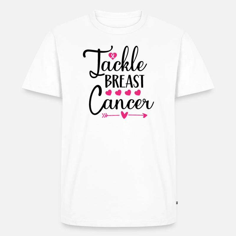 Brustkrebs bekämpfen - Männer Premium Bio T-Shirt - Weiß