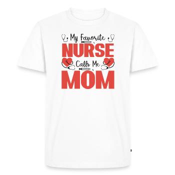 Maman infirmière - T-shirt Premium bio Homme - blanc - Devant - Nico (187cm)
