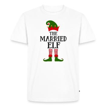 Drôle Le design de Noël des elfes mariés - T-shirt Premium bio Homme - blanc - Devant - Nico (187cm)