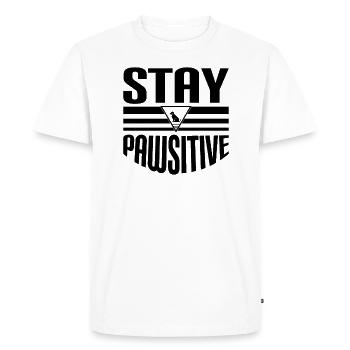 Stay Pawsitive - Men's Premium Organic T-Shirt - white - Front - Nico (187cm)