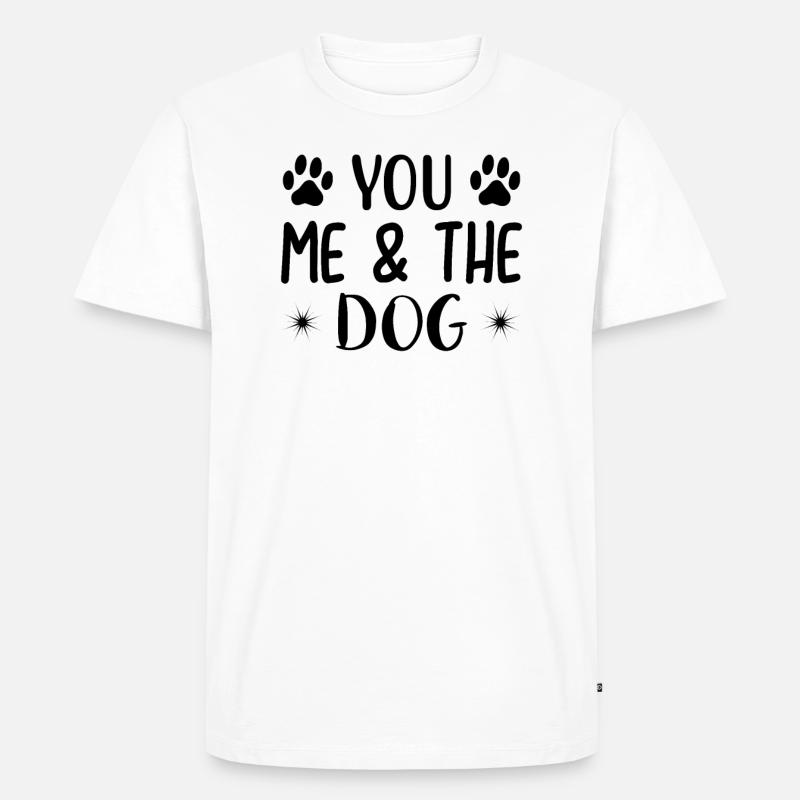 Du ich & der Hund - Männer Premium Bio T-Shirt - Weiß