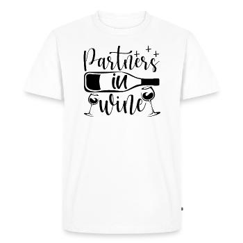 Partenaire dans le vin - T-shirt Premium bio Homme - blanc - Devant - Nico (187cm)