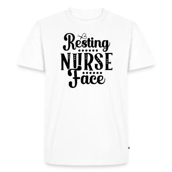 Resting nurse face - Men's Premium Organic T-Shirt - white - Front - Nico (187cm)