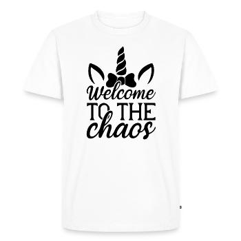 Welcome to Chaos Unicorn - Men's Premium Organic T-Shirt - white - Front - Nico (187cm)