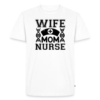 Épouse Maman Infirmière - T-shirt Premium bio Homme - blanc - Devant - Nico (187cm)