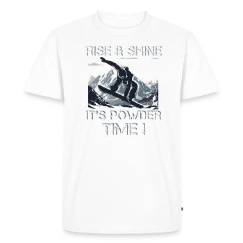 Snowboard Powder time - Men's Premium Organic T-Shirt - white - Front - Nico (187cm)
