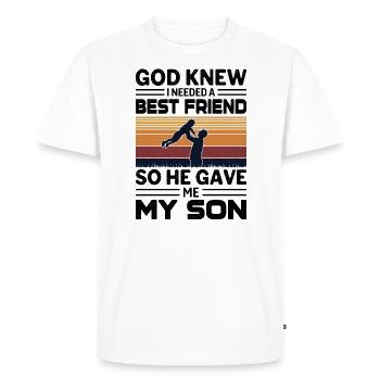 My Best Friend My Son - Men's Premium Organic T-Shirt - white - Front - Nico (187cm)