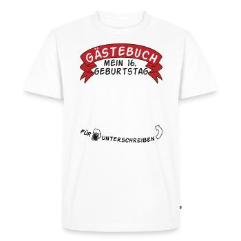 Guestbook My 16th Birthday Gift Idea - Men's Premium Organic T-Shirt - white - Front - Nico (187cm)